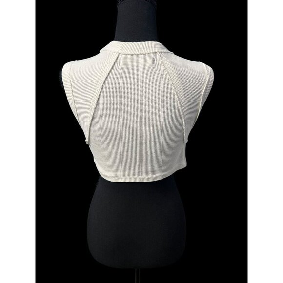 URBAN OUTFITTERS CROP TANK TOP WHITE BEACH VACATION RESORT XSMALL - Picture 3 of 7